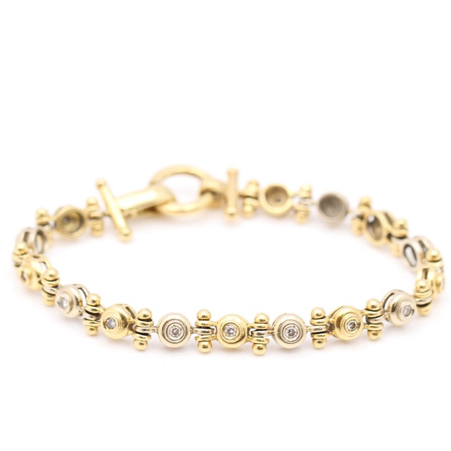 Bracelet en or bicolore et diamants...