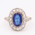 Anillo estilo vintage de oro con circonita y diamantes