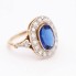 Anillo estilo vintage de oro con circonita y diamantes