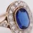 Anillo estilo vintage de oro con circonita y diamantes
