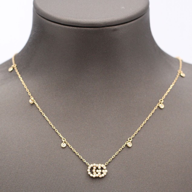 Collar d'or amb circonites de segona mà