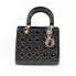 Bolso DIOR Lady Dior Charol Negro Acc. Color Oro