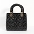 Bolso DIOR Lady Dior Charol Negro Acc. Color Oro