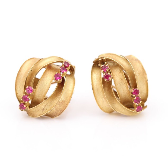 Pendientes estilo vintage de oro con...