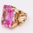 Anillo estilo vintage de oro con espinela sintética