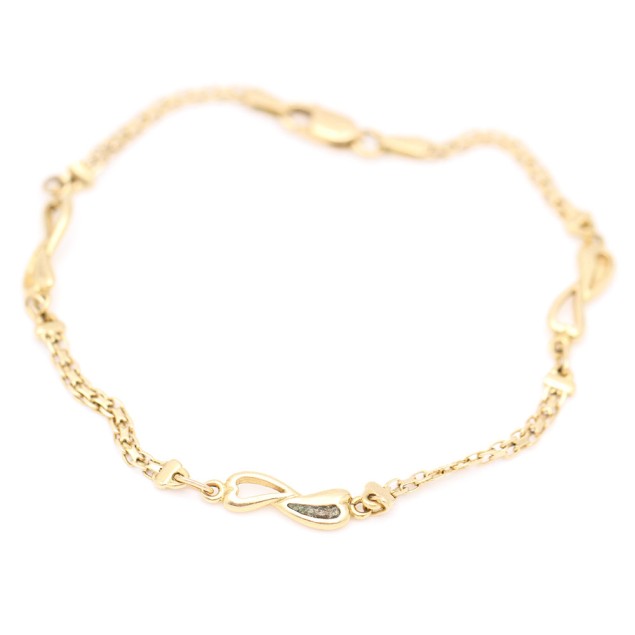 Pulsera alternada bismark de oro de...