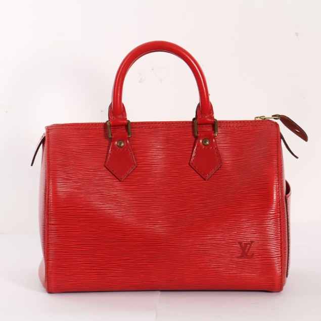 Sac à main LOUIS VUITTON Speedy 25 rouge