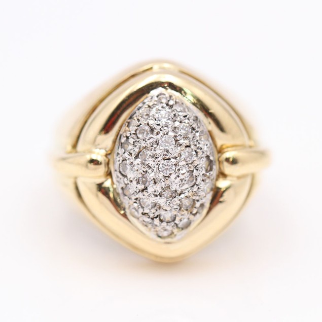 Anillo de oro con circonitas de...