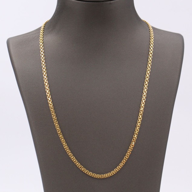 Cadena bismark maciza de oro de...