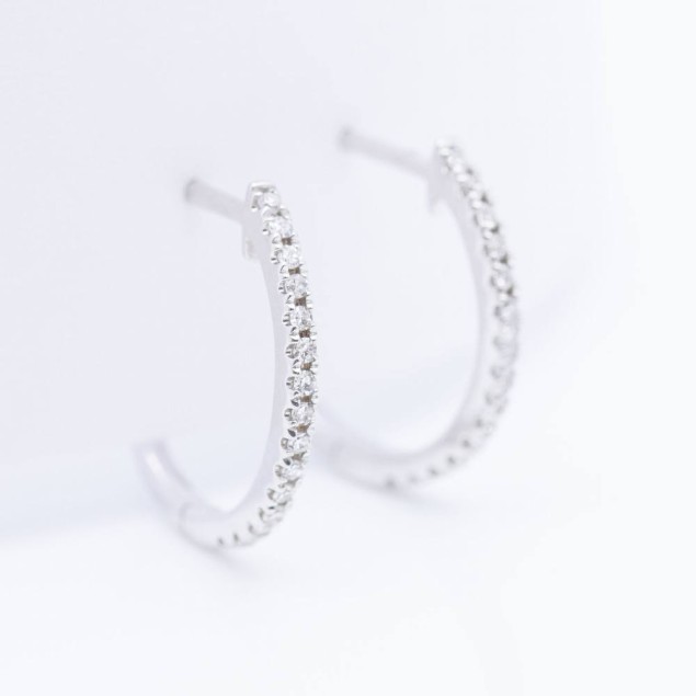 Boucles d'oreilles en or blanc et...