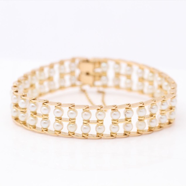 Bracelet de perles LIZT 1970 en or...