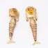 Pendientes pescados de oro 18k con circonitas segunda mano
