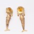 Pendientes pescados de oro 18k con circonitas segunda mano