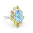 Bague Tuttifrutti en saphir et or blanc. Neuve