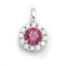 Pendentif en or, diamants et rhodolite. Neuf