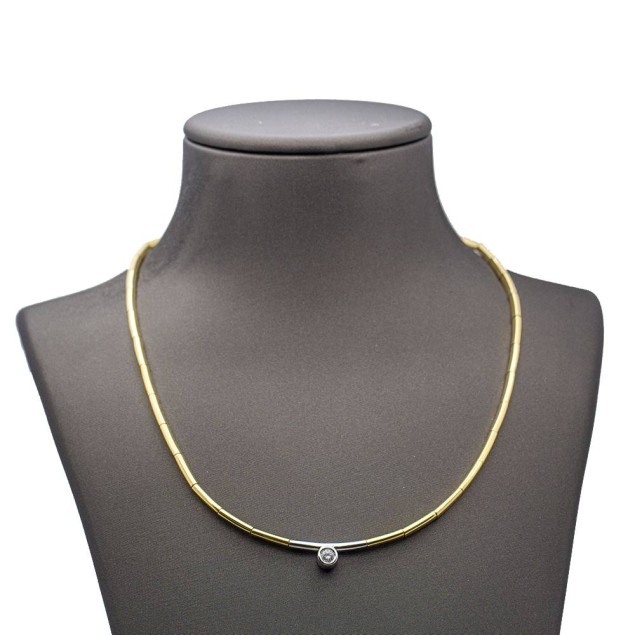 Collar Or Bicolor amb Diamant. Nou a...