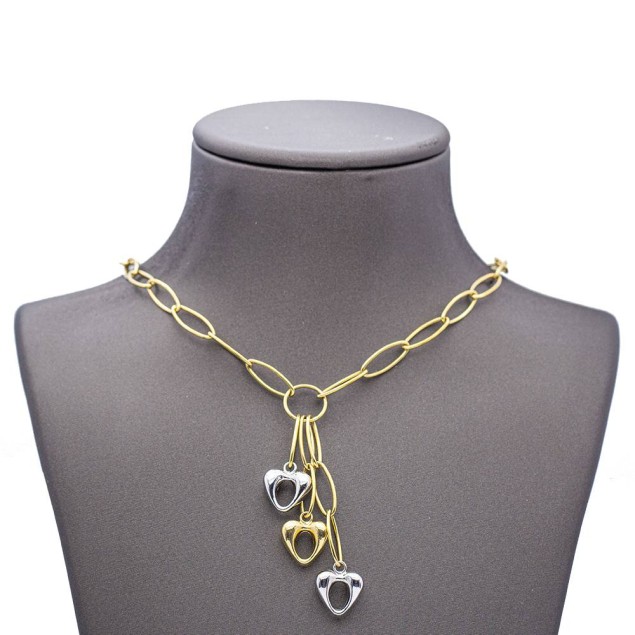 Collier en or bicolore avec des...