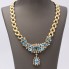 Collier en or 18k, topazes bleues et diamants seconde main