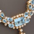 Collar d'or 18k, topacis blaus i diamants segona mà