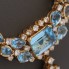 Collar d'or 18k, topacis blaus i diamants segona mà