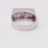 Bague damier en or 18k avec diamants et rubis seconde main