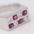 Bague damier en or 18k avec diamants et rubis seconde main