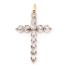 Pendentif croix en argent et or avec diamants d'occasion