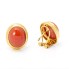 Boucles d'oreilles anciennes or jaune et corail. Seconde main