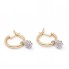 Boucles d'oreilles bicolores avec diamants. Neufs