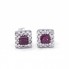 Boucles d\'oreilles en Rhodolite et Or blanc. Neuf