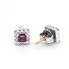 Boucles d'oreilles en Rhodolite et Or blanc. Neuf