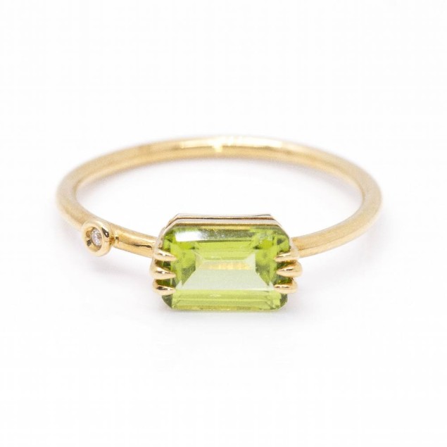 Anillo PERIDOTO de Oro y Diamante....