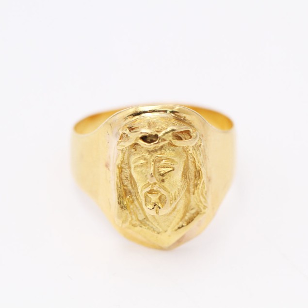 Sello Cristo de oro 18k de segunda mano