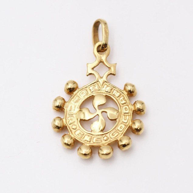 Colgante rosario vasco de oro 18k de...