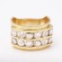 Anneau de mariage double en or 18k avec diamants d'occasion