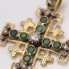 Colgante cruz de oro 18k con esmeraldas y diamantes