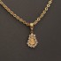 Chaîne de ceinture en or 18 carats avec vierge del Rocío et pierres en zirconium