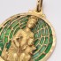 Pendentif religieux en or 18 carats avec trotteuse émaillée