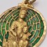 Pendentif religieux en or 18 carats avec trotteuse émaillée