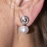 Boucles d'oreilles en or, diamants et perles. Neuves