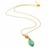 Collier avec pendentif en or, tourmaline et corail. Neuf