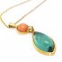 Collier avec pendentif en or, tourmaline et corail. Neuf