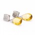 Boucles d\'oreilles BRIOLE Citrine et Diamants. Neufs