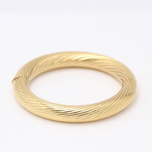 Brazalete sogueado de oro 18k de...