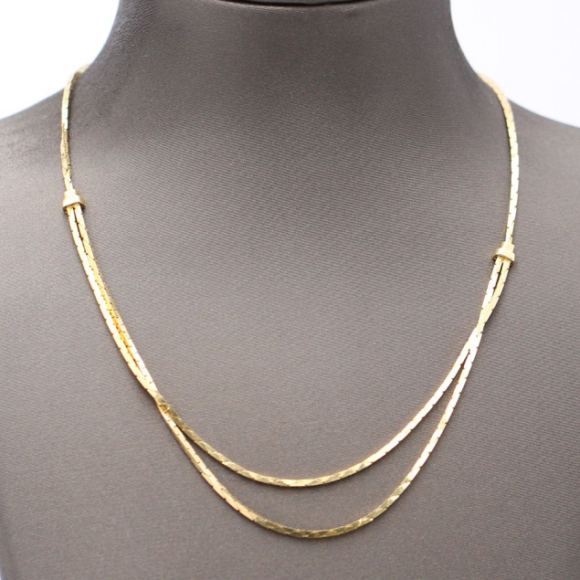 Collaret doble d'or 18k de segona mà