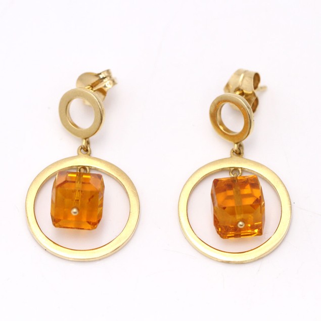 Boucles d'oreilles circulaires en or...