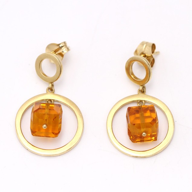 Pendientes circulares de oro 18k con...