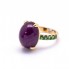 Bague en or rose, tsavorite et rubis. Neuve