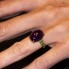 Bague en or rose, tsavorite et rubis. Neuve