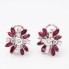 Boucles d'oreilles vintage en or 18k avec diamants et rubis